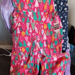 Duluth Red and Green Patterned Overalls